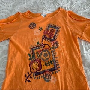Weekend by Jess and Jane Vibrant Orange Woman’s Tee Shirt 100% Cotton